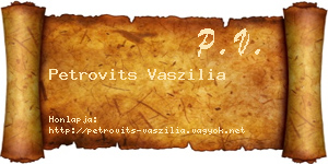 Petrovits Vaszilia névjegykártya
